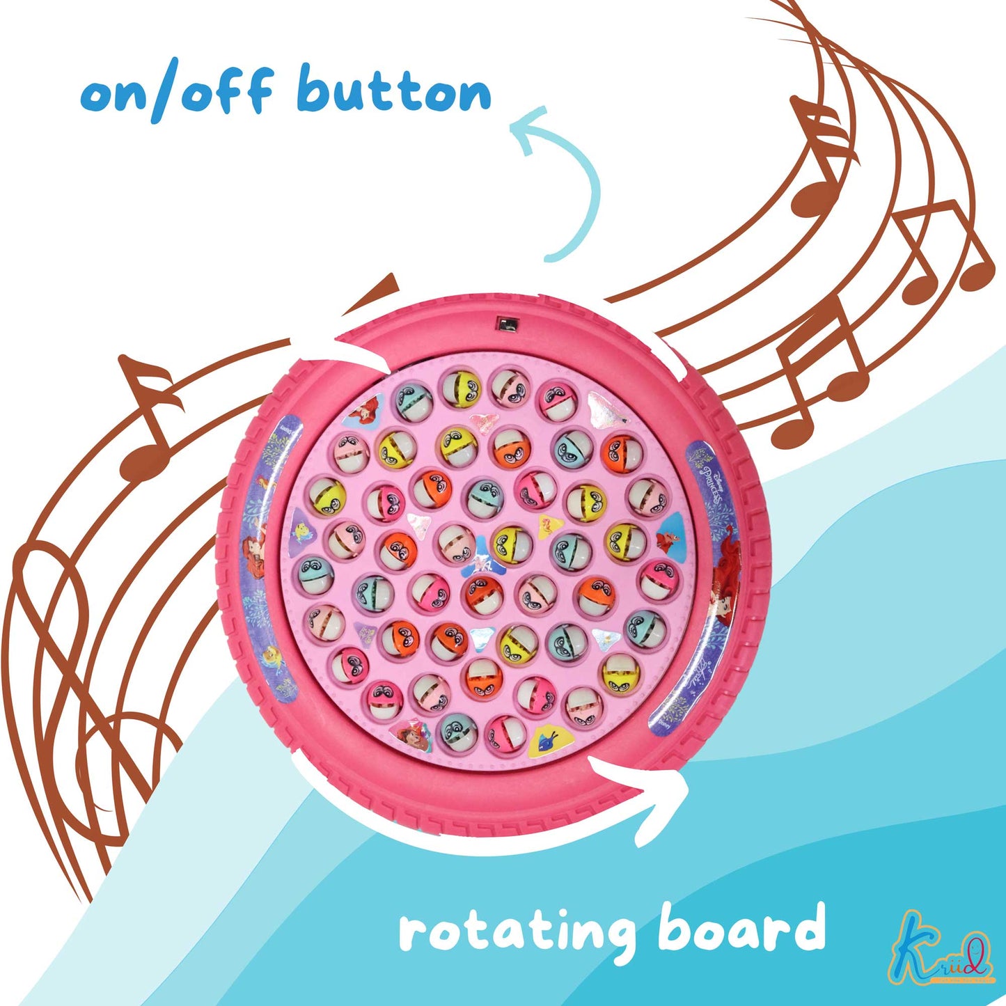 Kriiddaank Musical Fishing Game B - PrincessElectronic Fishing Princess ToyOcean Theme ToyElectronic Fishing ToyChildren’s GameInteractive Toy