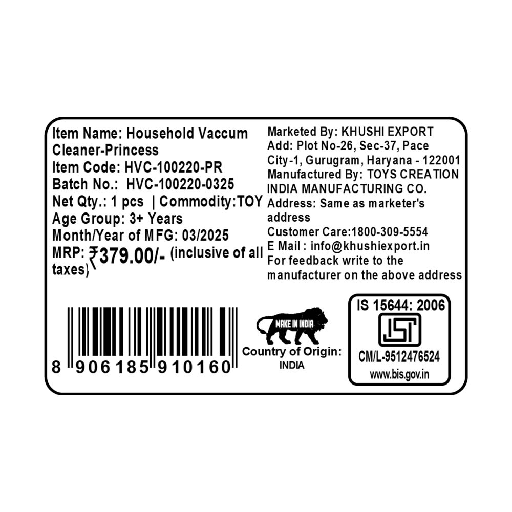 Kriiddaank VaccumCleaner-PrincessThemeHVC-100220ByDisneyLight & Sound Vacuum Cleaner ToyPrincess Pretend Play VacuumDisney Mickey Mouse Toy Vacuum with Lights & MusicToy Vacuum SetCleaning Toy for Toddlers