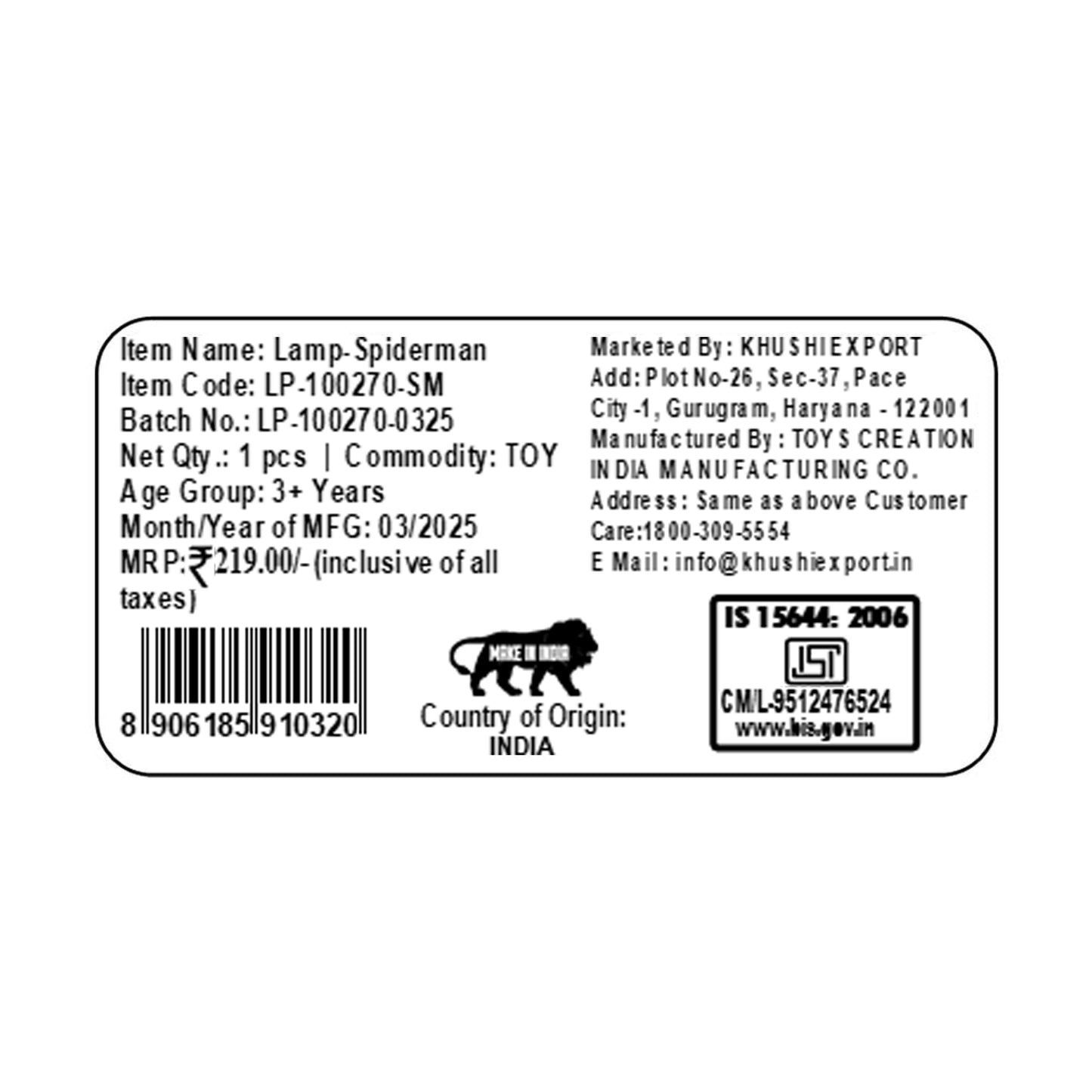 Kriiddaank Lamp SpidermanThemed Table LampSpiderman theme lampKids Bedroom LampCharacter-Themed LampDisney Collectible Lamp