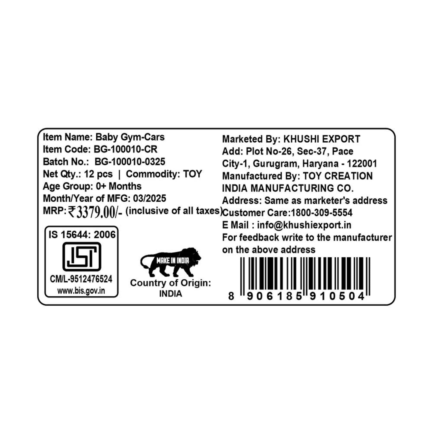 Kriiddaank BabyGym-CarsBG-100010ByDisneyDisney Cars Soft Play MatCars Themed Play GymKriiddaank Baby Play SetSoft Play Gym for NewbornsBaby Tummy Time Mat