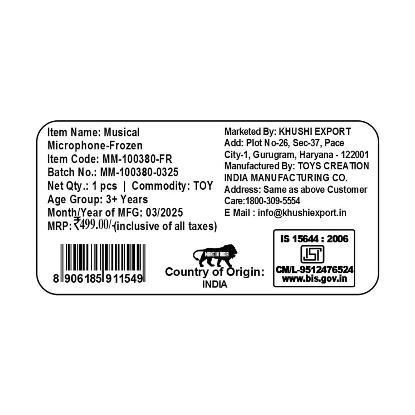 Kriiddaank MusicalMicrophone-FrozenThemeMM-100380ByDisneyElsa & Anna Singing MicrophoneFrozen Karaoke MicrophoneDisney Princess Music MicFrozen Sound & Music ToyFrozen Movie Theme Mic Toy