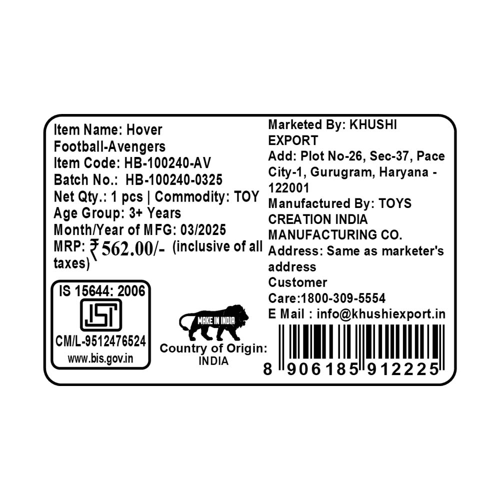 Kriiddaank HoverFootball-AvengersThemeHB-100240ByMarvelAvengers Music Hover Ball Game Air Football GameKriiddaank Hover BallAvengers-Themed Air FootballKriiddaank Hover Football Avengers Theme
