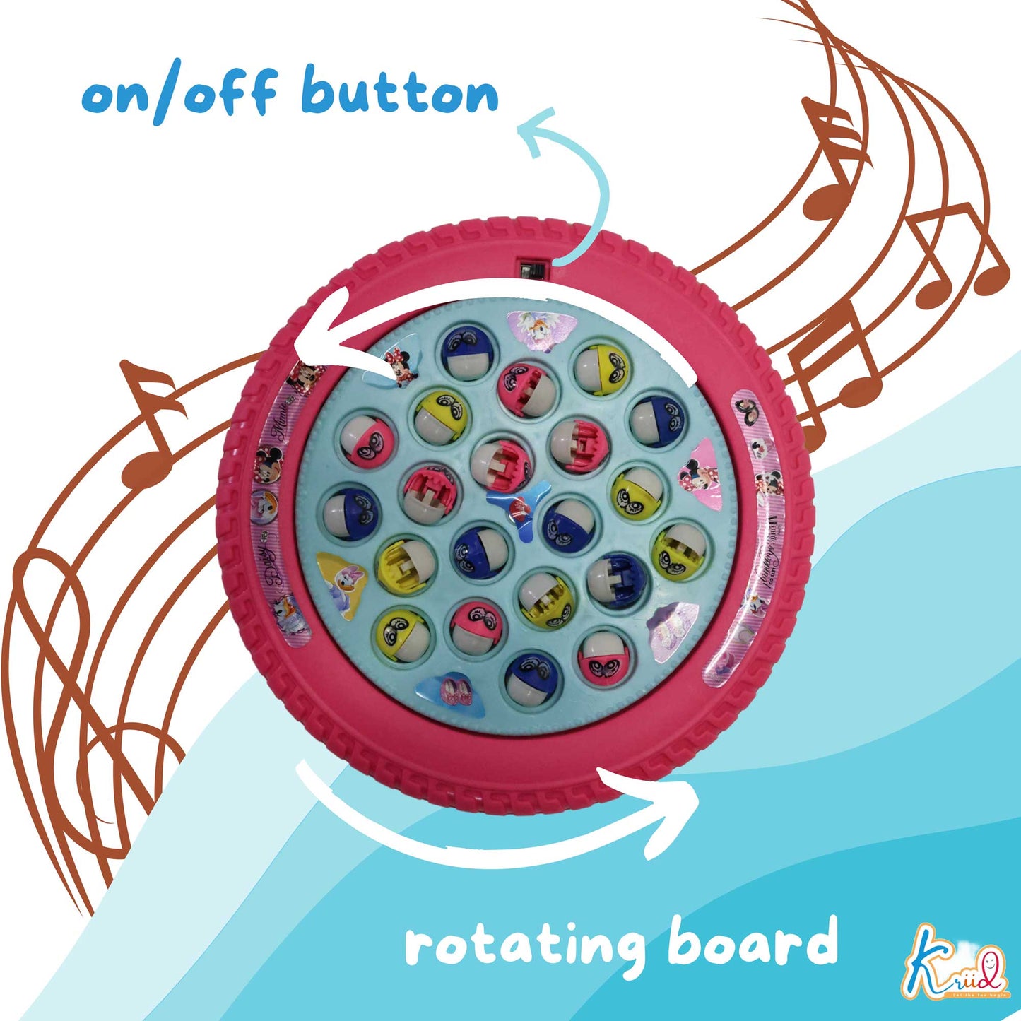 Kriiddaank MusicalFishingGame-MinnieThemeFS-100360ByDisneyDisney Minnie MouseBattery Operated Fishing GameKids Fishing GameDisney ToyFun Learning Toy