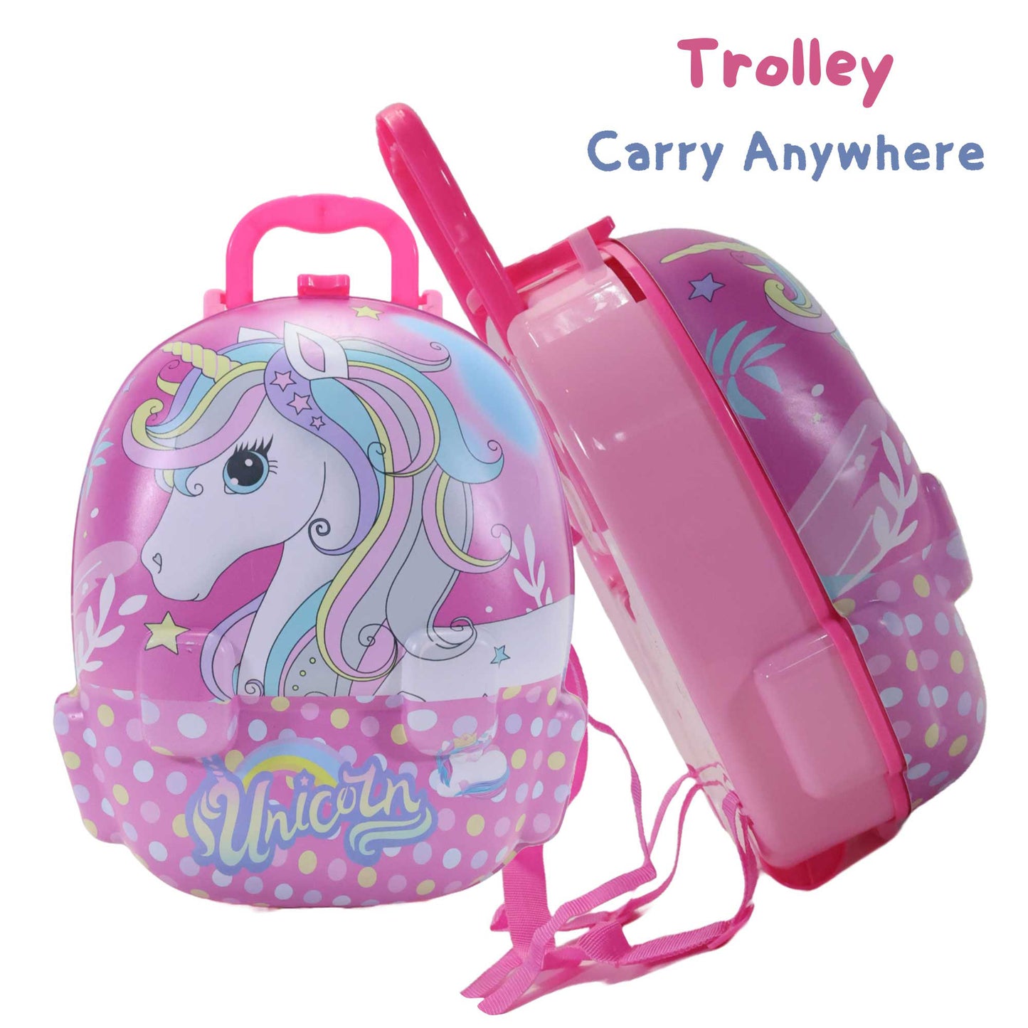 Kriiddaank BackpackDressingSet-UnicornThemeFantasy Beauty Kit for KidsUnicorn Dressing SetUnicorn Themed Beauty ToyRainbow Unicorn Beauty KitSparkle Unicorn Dressing Playset