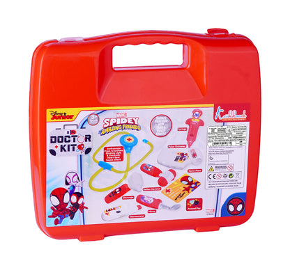 Kriiddaank  Doctor Set Attache SpidermanSpider-Man medical playsetSpider-Man toy doctor kit with caseSpider-Man doctor set attache caseSpider-Man superhero doctor setPortable Spider-Man doctor set for kids