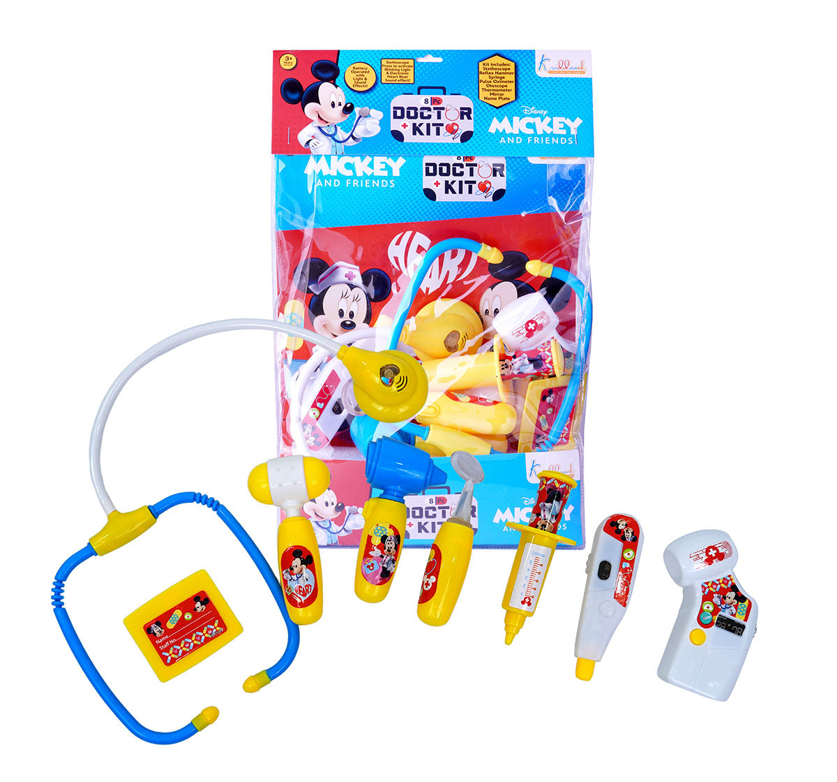Kriiddaank  Doctor Kit - Poly Bag MickeyBest doctor kit for toddlersMickey Mouse poly bag playsetDoctor play set for kidsFun Mickey Mouse medical play setDisney Junior Mickey Mouse doctor toys
