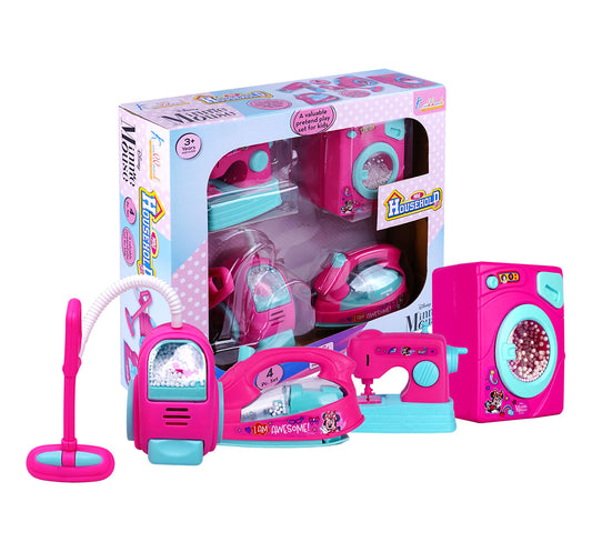 Kriiddaank HouseholdSet(4pc),MinnieThemeHHF-100320ByDisneyMinnie Mouse Play Home SetMinnie Mouse Play Home SetDisney Household Toy CollectionHome EssentialsKriiddaank Minnie Theme Set