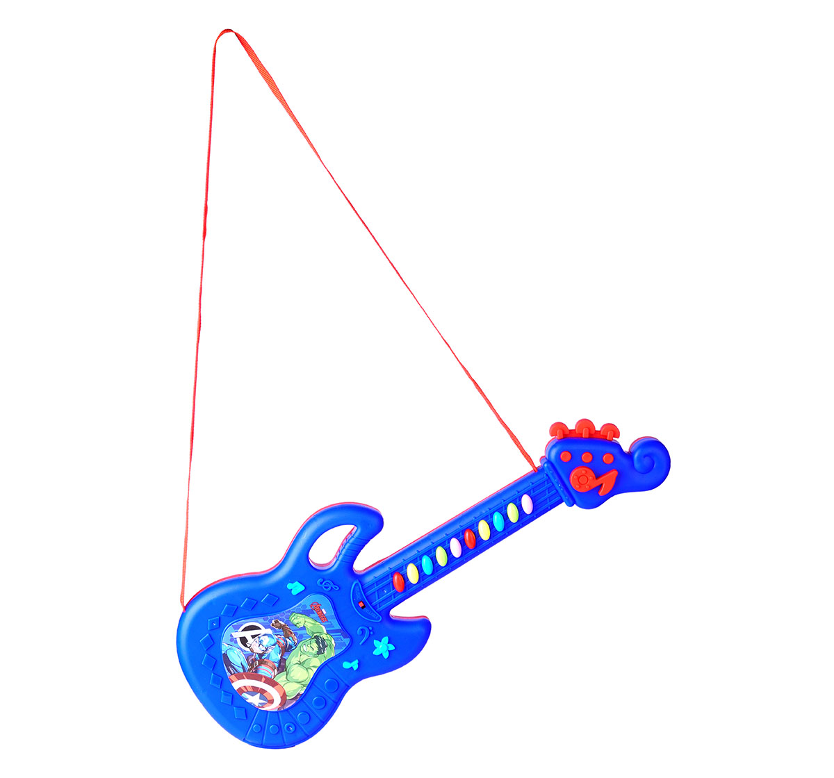 Kriiddaank MusicalGuitar-AvengersThemeMG-100640ByMarvelMarvel Avengers Musical GuitarAvengers Toy Guitar for KidsBest Marvel Gift for Kids 2025Superhero Electric Toy GuitarBoys & Girls Superhero Rock Guitar