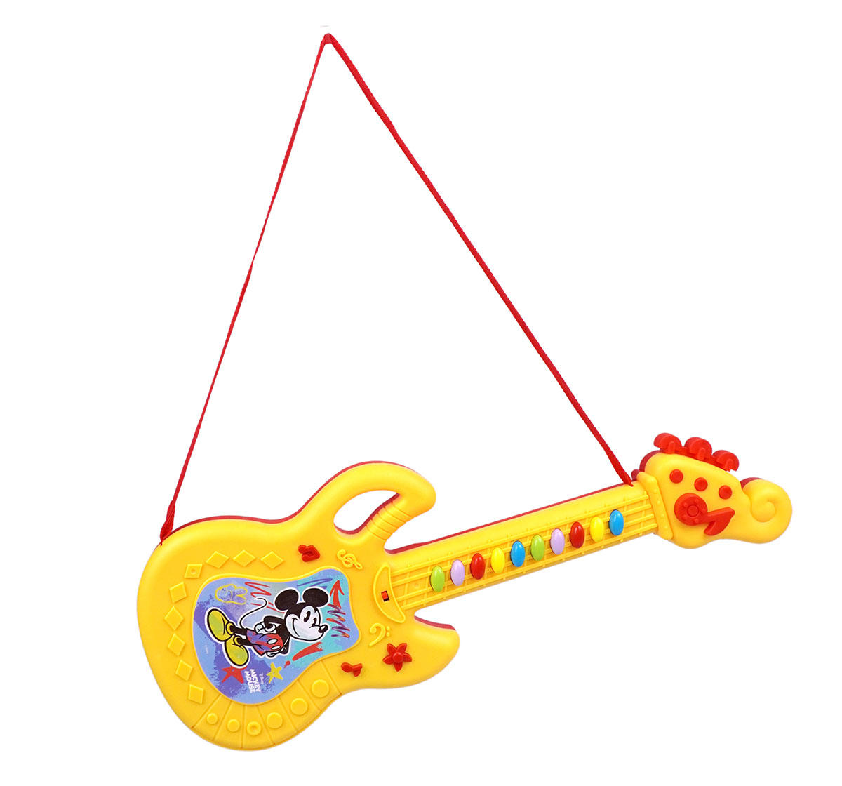 Kriiddaank MusicalGuitar-MickeyThemeMG-100640ByDisneyToddler-Friendly Musical GuitarMickey Mouse Sing-Along GuitarElectronic Musical Guitar for ToddlersDisney Junior Music Toy for KidsMickey Theme Guitar for Kids