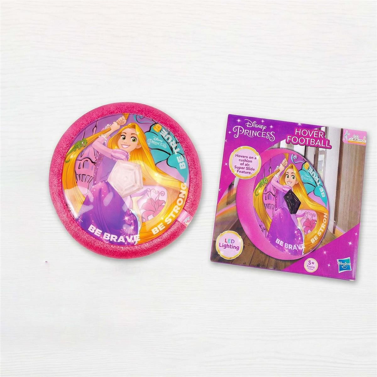 Disney Princess Hover Football - Indoor Air Power Soccer Ball with LED Lights & Foam Bumper - Pink Gliding Toy for Kids, Safe Smooth Surface Play, Birthday Gift for Girls Ages 3+