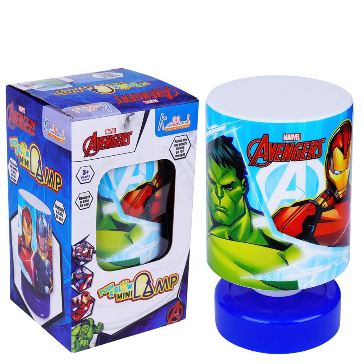 Marvel Avengers Theme LED Table Lamp for Kids - Push & Glow Battery Operated Mini Desk Light for Study & Bedroom Decoration - Superhero Night Light for Boys & Girls (Red/Multicolor)