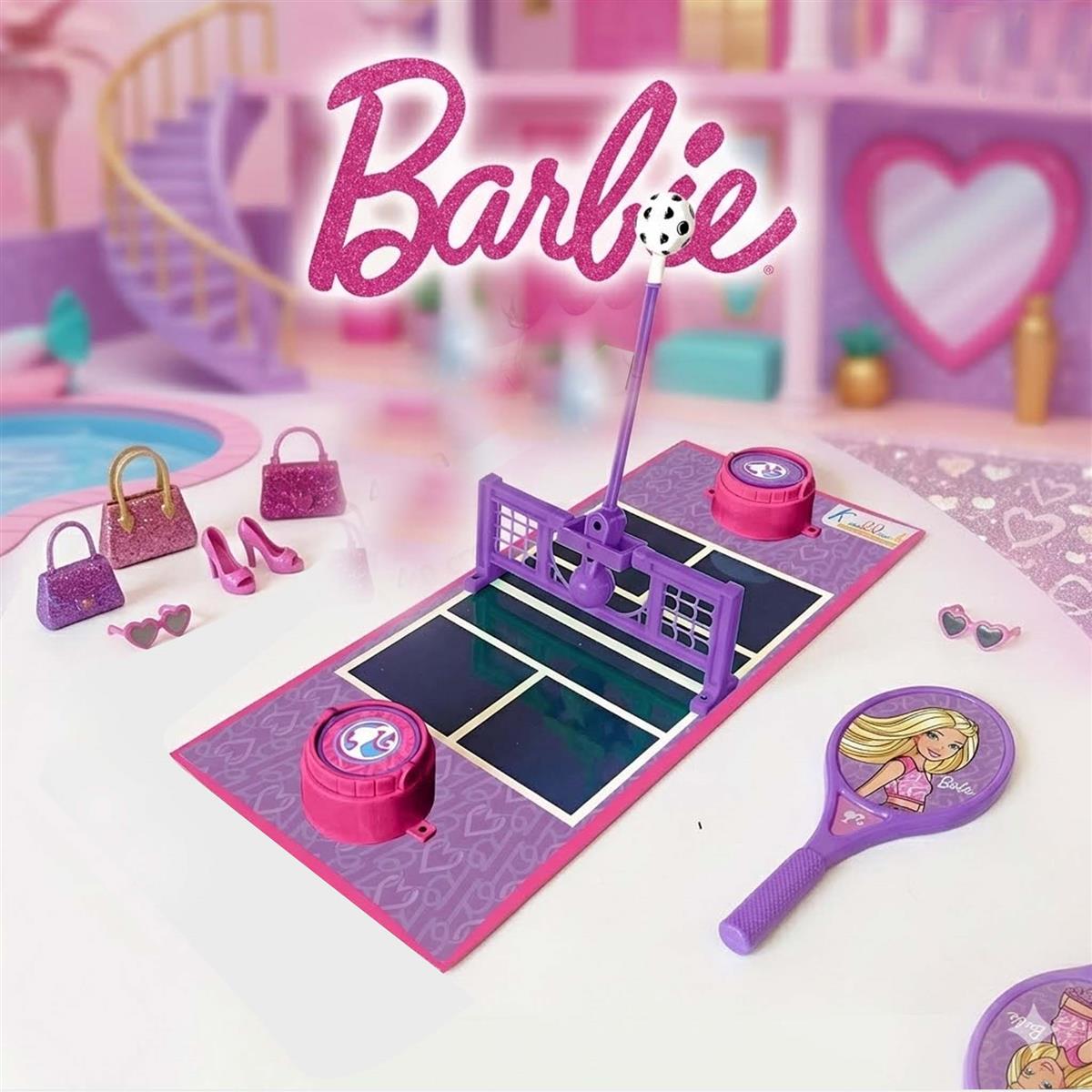 Kriiddaank Barbie Tennis Smash Sports Set for Girls, Lightweight Eco-Friendly Rackets & Ball, Indoor/Outdoor 2-Player Game, Safe & Smooth Edges, Table Top Friendly, Kids Age 3 Years+