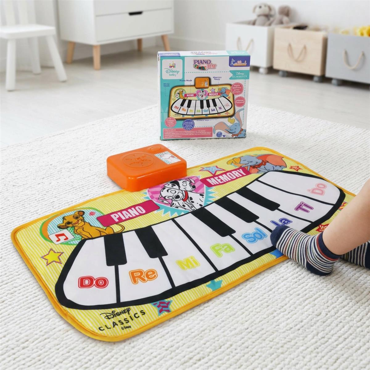 Disney Piano Music Mat - Electronic Floor Keyboard for Toddlers & Kids | Interactive Musical Dance Playmat with 8 Piano Keys & 3 Function Keys | Educational Learning Toy for Boys & Girls 3+ Years