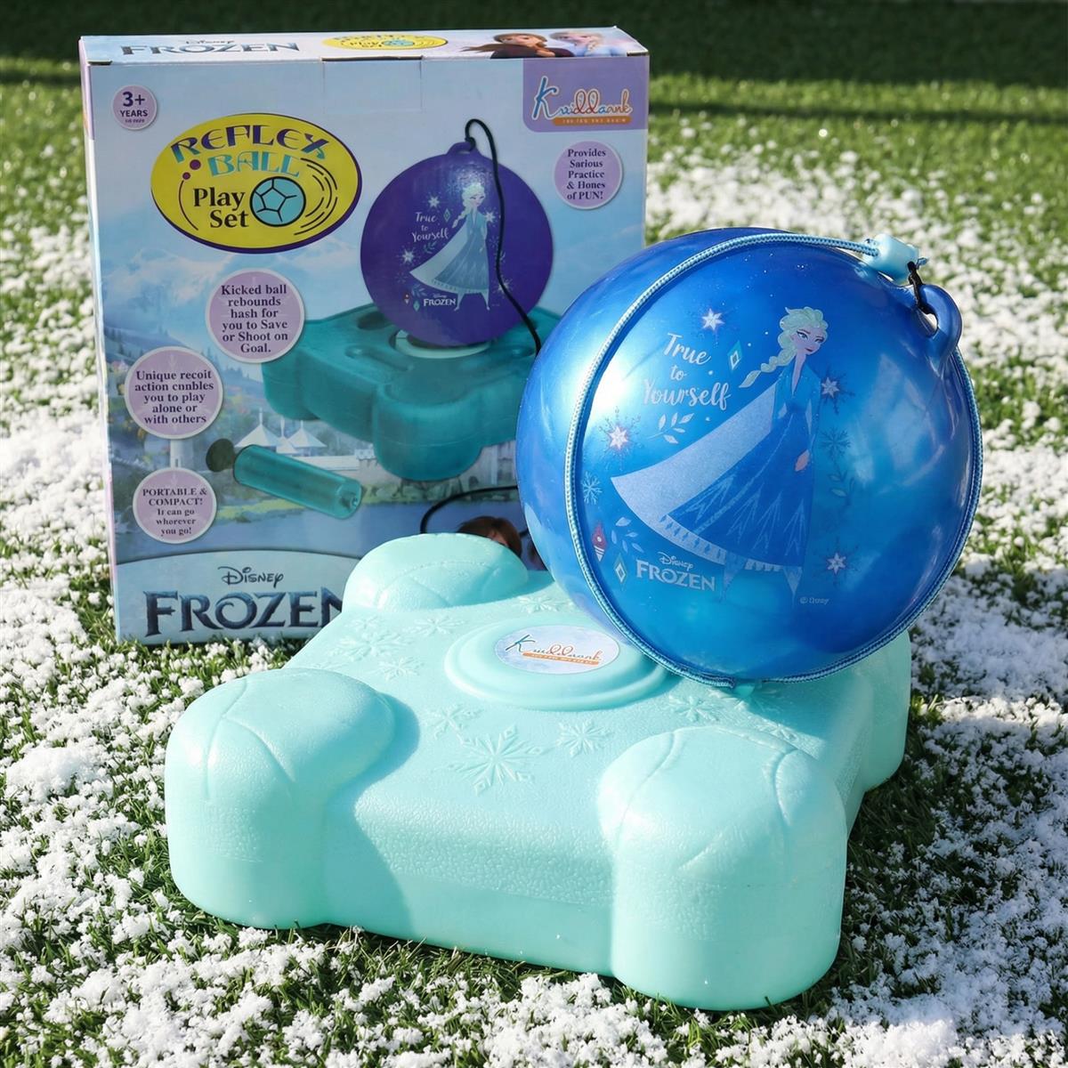Disney Frozen Reflex Soccer Ball Training Kit for Kids - Indoor & Outdoor Solo Football Trainer with Recoil Action - Portable & Compact Soccer Practice Set for Boys & Girls Ages 3+