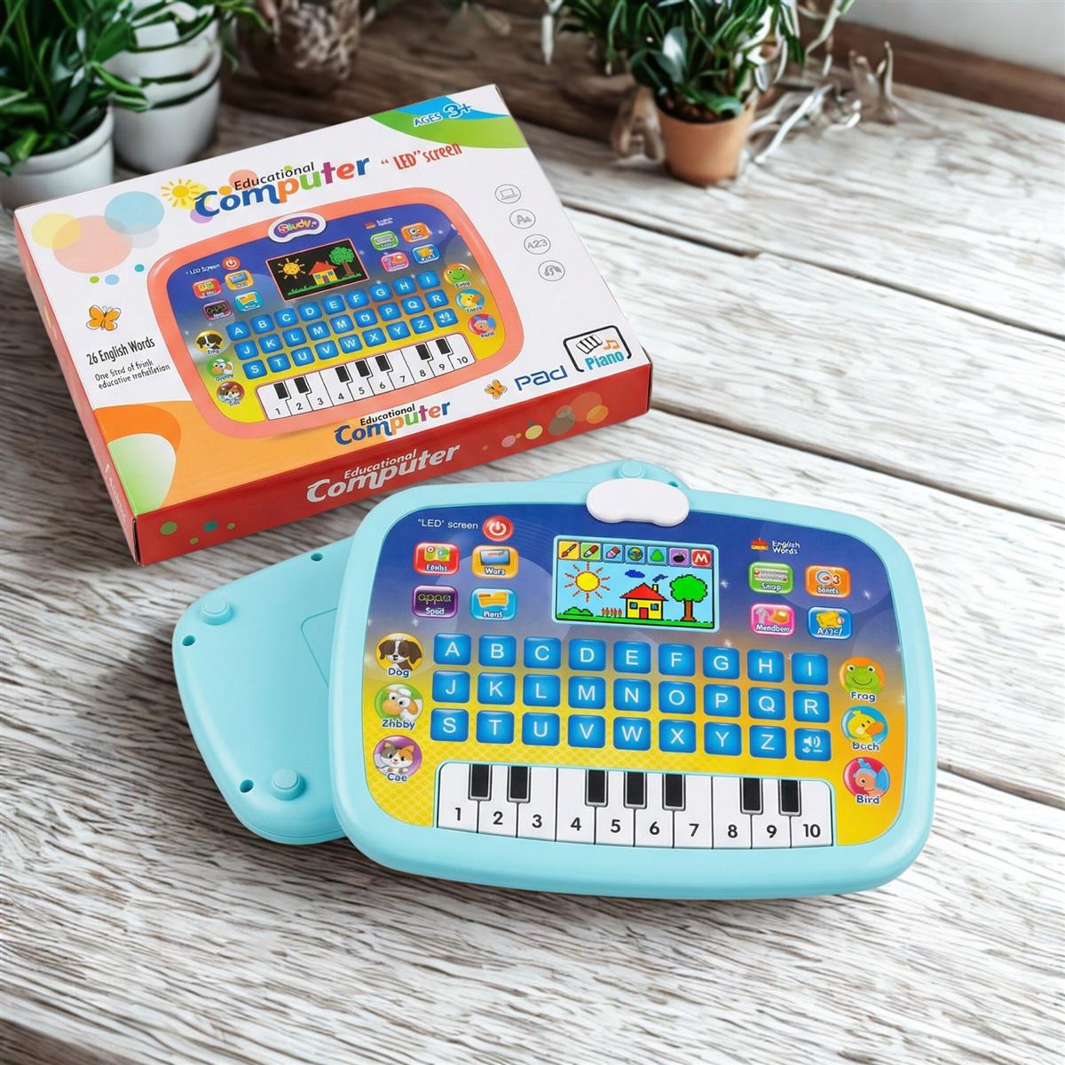 Kriiddaank Kids Learning Tablet - Educational Toy for 3+ Years with Quiz Mode, Alphabet & Number Learning, Piano Keys & Music - Interactive Birthday Gift for Boys & Girls, Multicolor
