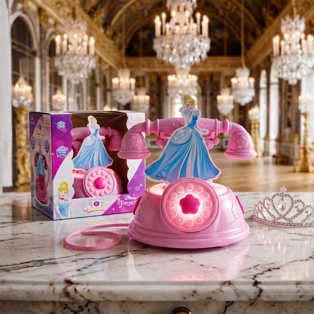 Kriiddaank Princess Talking Telephone Toy - Interactive Pretend Play Landline Phone with Music & Sounds for Girls 3+ Years - Pink Educational Electronic Toy - Ideal Birthday Gift for Kids