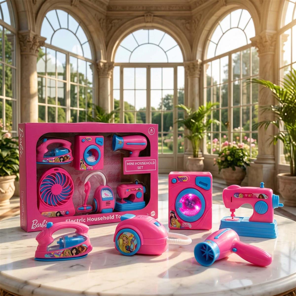 Peppa Pig Mini Household Toys Set (6 Piece) - Interactive Role Play Set for Kids 3+ Years with Washing Machine, Vacuum, Sewing Machine, Fan & Hair Dryer - Battery Operated, Safe & Gift-Friendly