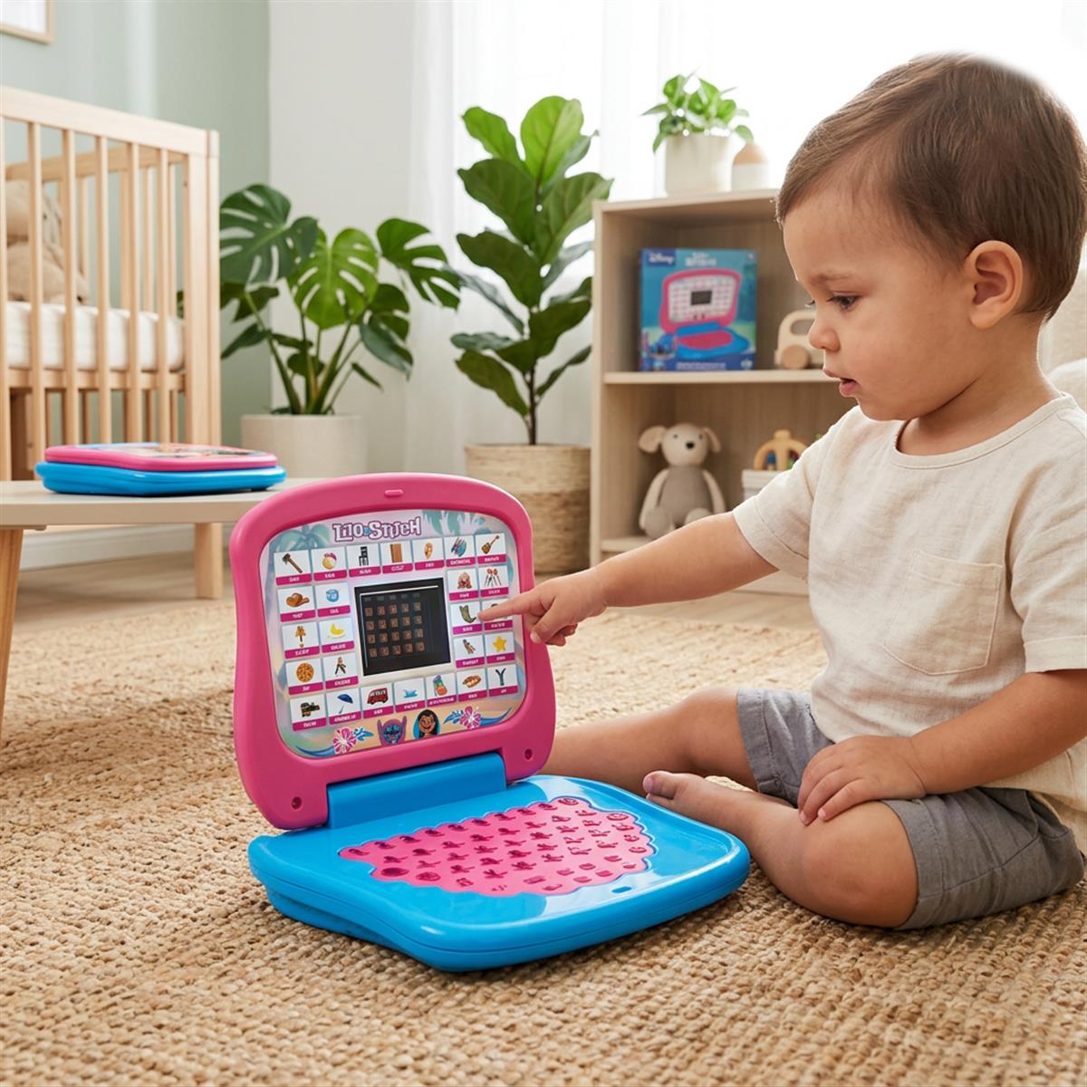 Stitch Educational Laptop for Kids with Screen - Learn Alphabets, Numbers, Words & Music - Interactive Learning Toy for Boys & Girls Ages 3+ - Logic & Memory Development, Stitch Theme Blue