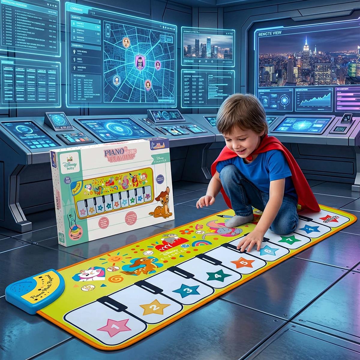 Kriiddaank Piano Music Play Mat for Kids - Classical Interactive Musical Floor Mat for Sensory Development & Learning - Large 108cm Touch Sensitive Toy for Boys & Girls 3+ Years (Multicolor)