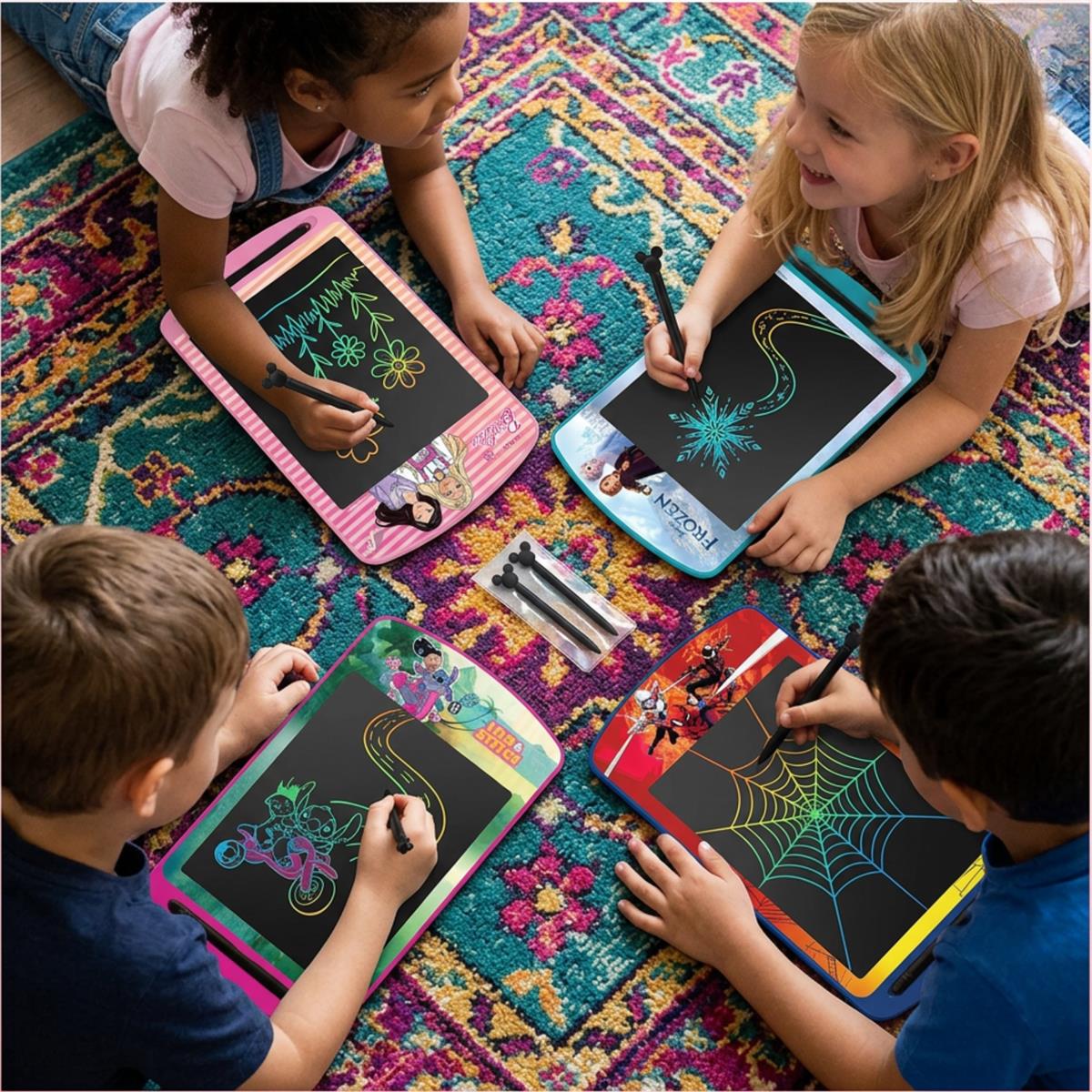 Kriiddaank Pack of 4 LCD Writing Tablet Doodle Board for Kids - 8.5 Inch Colorful Electronic Drawing Pad, Educational Learning Toy with Lock Function & One-Tap Erase, Kids Birthday Gifts (Multicolor)