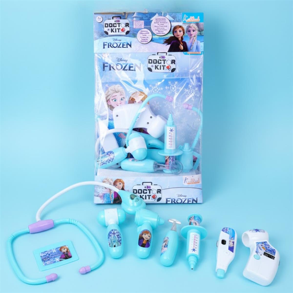 Disney Frozen Elsa & Anna Doctor Kit for Kids - 8 Piece Medical Toy Set with Light & Heartbeat Sound Effects - Interactive Pretend Play Doctor Set for Girls Aged 3+ - Safe & Educational Gift