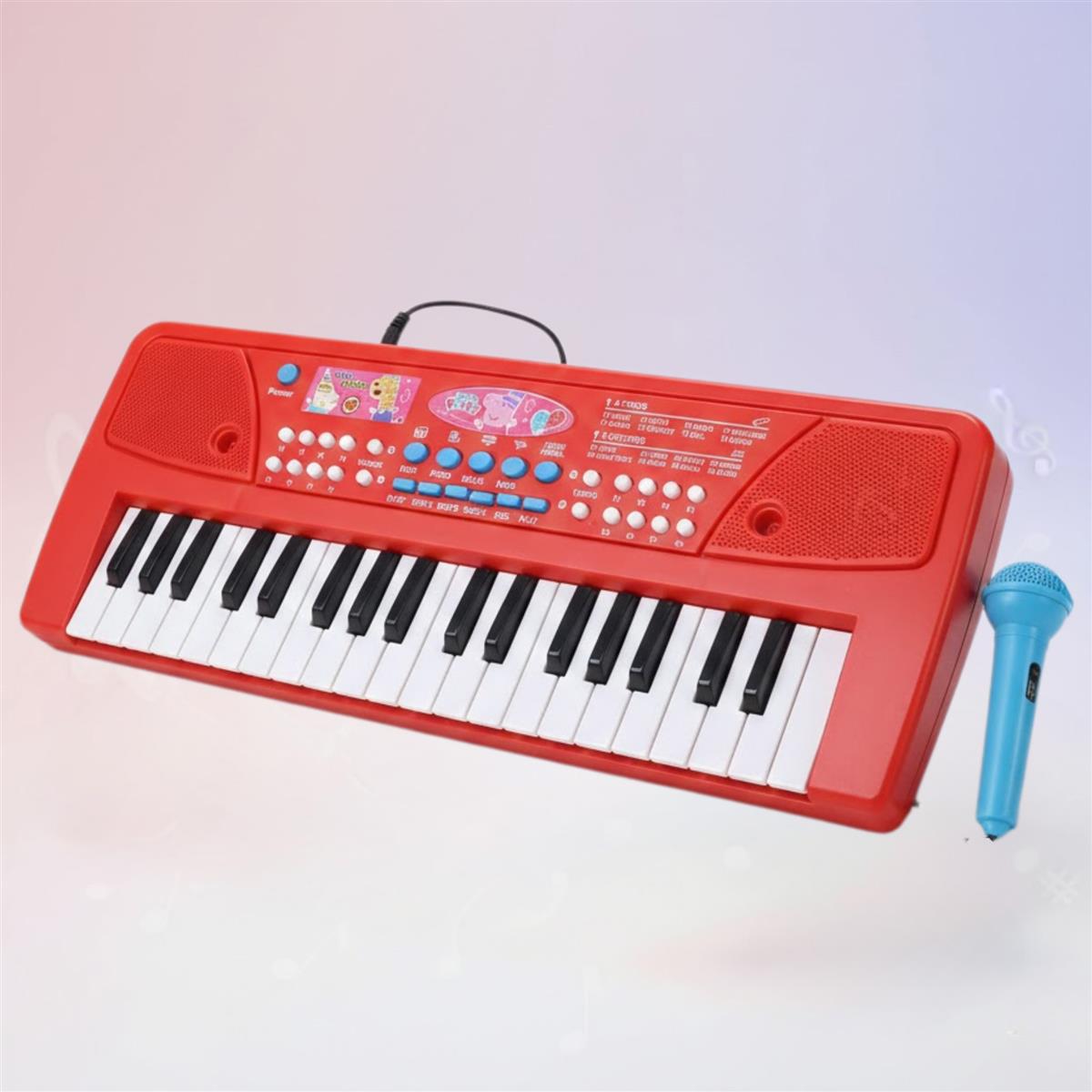 Peppa Pig Theme Musical Keyboard Piano for Toddlers with Microphone & USB - Educational Learning Toy for Kids 3+ Years - 8 Rhythms, 8 Instrument Sounds, Non-Toxic & Child Safe (Pink)