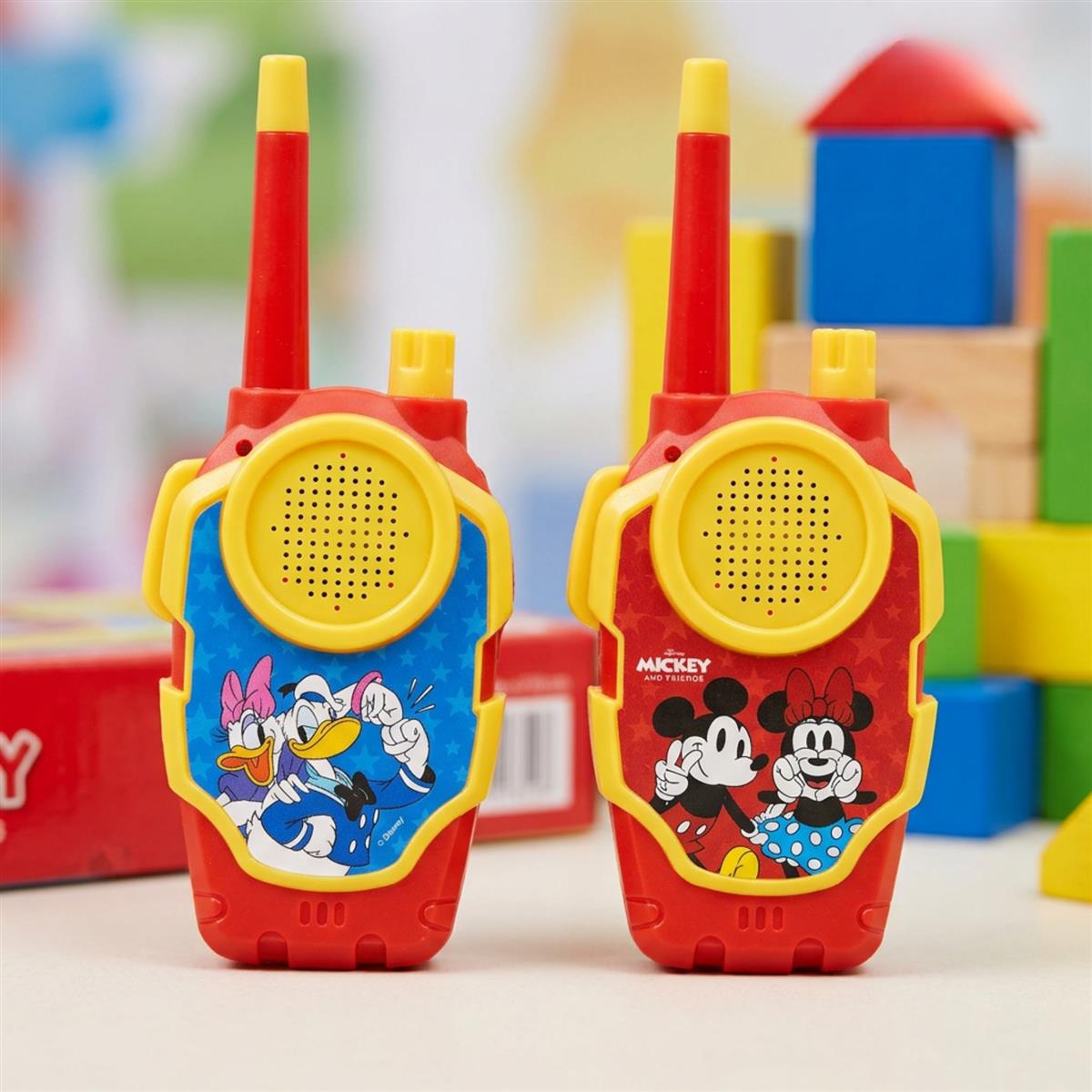 Mickey Mouse Walkie Talkie Set for Kids - 75m Range 2-Way Radios for Boys & Girls, Red, Battery Operated Outdoor Communication Toy for Camping & Hiking, Non-Toxic & Child Safe - Ideal Gift for Age 3+