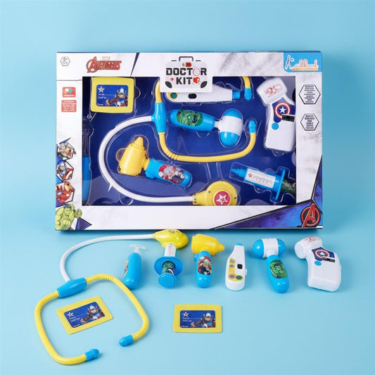 Avengers Marvel Doctor Playset for Kids - 8 Piece Superhero Medical Kit with Lights & Heartbeat Sounds - Educational Pretend Play Toy for Boys & Girls 3+ - Includes Stethoscope & Medical Tools