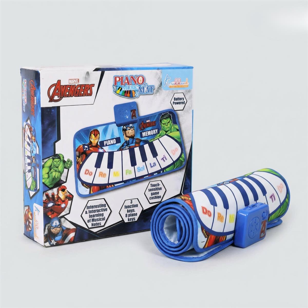 Marvel Avengers Theme Piano Mat - Touch Sensitive Electronic Keyboard Music Play Mat for Kids | 8 Piano Keys & 3 Function Keys | Educational Dance & Play Musical Toy for Boys & Girls 3+ Years