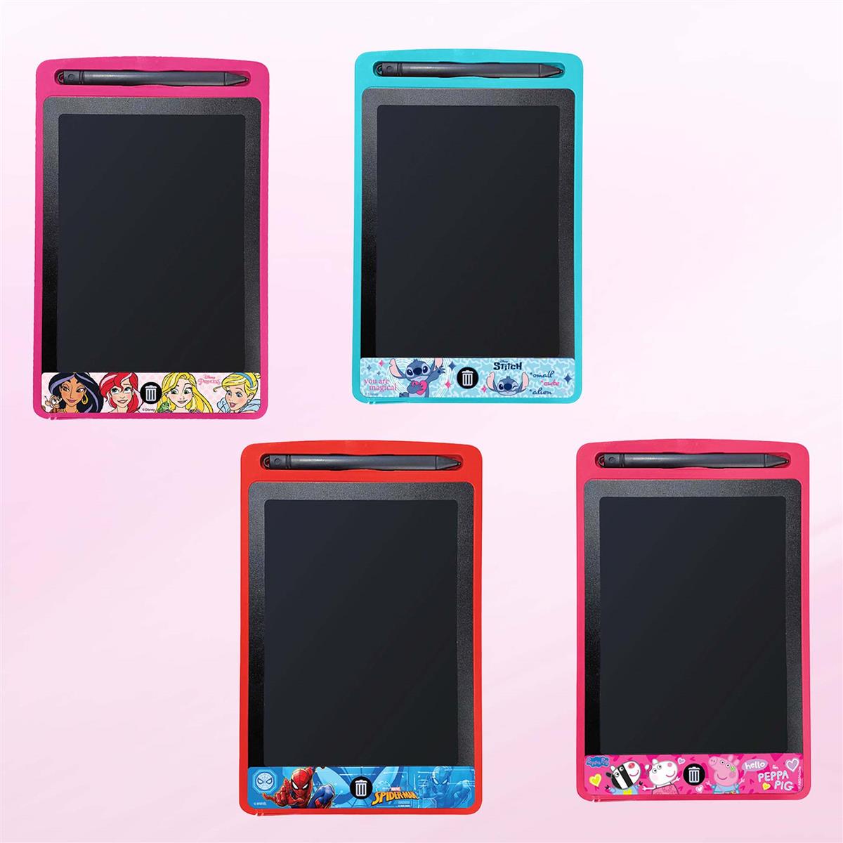 KRIIDDAANK Pack of 4 LCD Writing Tablet 8.5 Inch Colorful Doodle Board for Kids, Educational Electronic Drawing Pad, Reusable Learning Toy & Travel Essentials for Boys & Girls (Multicolor)
