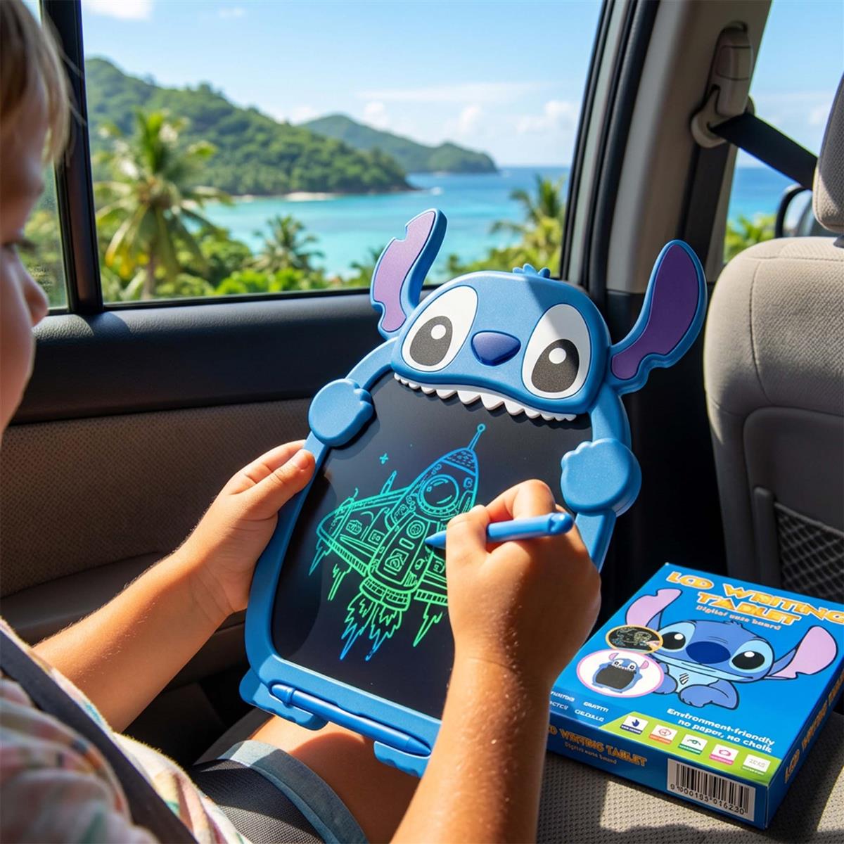 Kriiddaank Stitch LCD Writing Magic Tablet for Kids - 8.5 Inch Colorful Drawing Pad, Portable Doodle Board, Educational Toy & Travel Game, Birthday Gift for Boys & Girls Ages 3-9, Blue