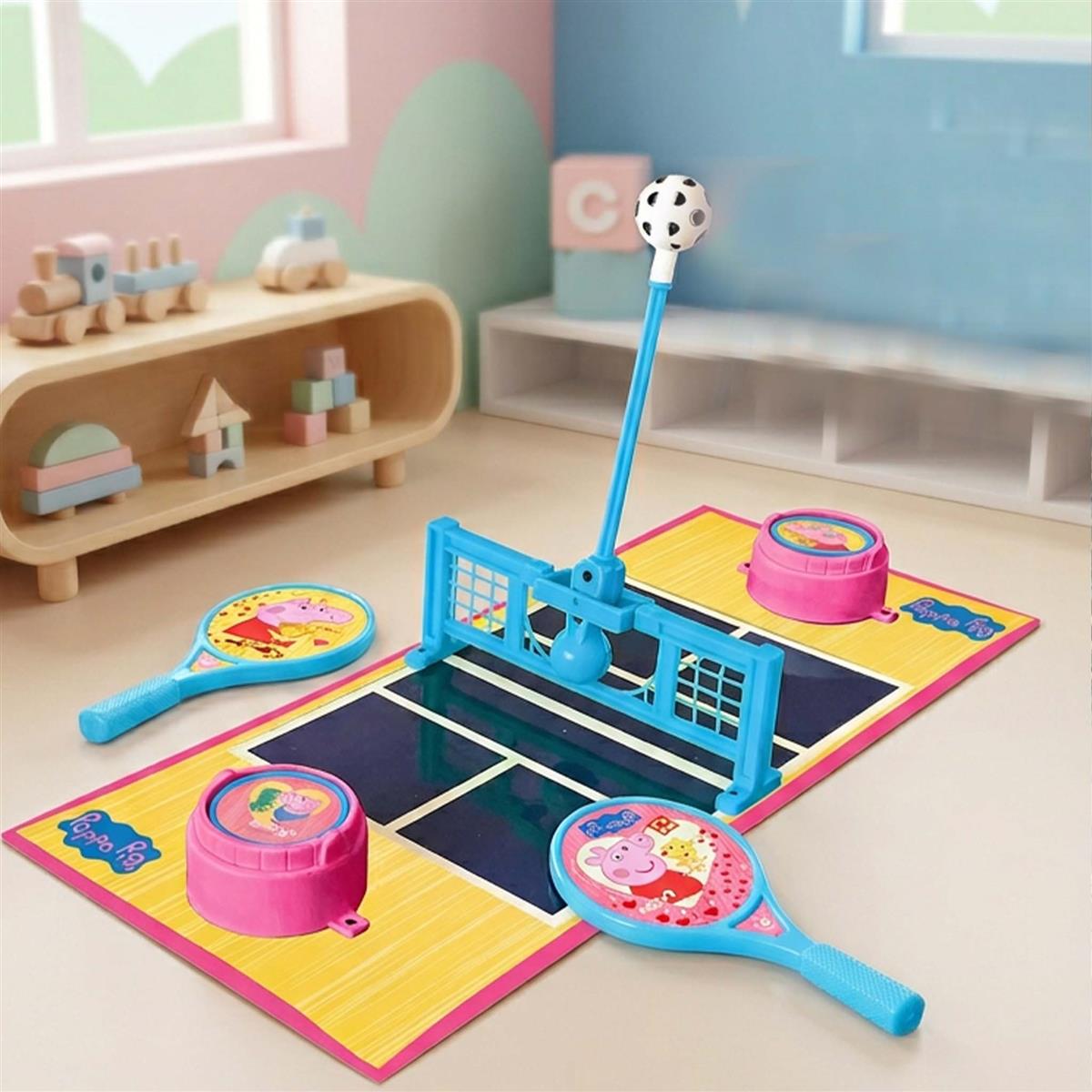 Kriiddaank Peppa Tennis Smash Tabletop Table Tennis Game for Kids - 2-Player Interactive Ping Pong Toy Set with Spring Launcher & Paddles - Active Indoor Fun, Birthday Gift for Boys & Girls 3+