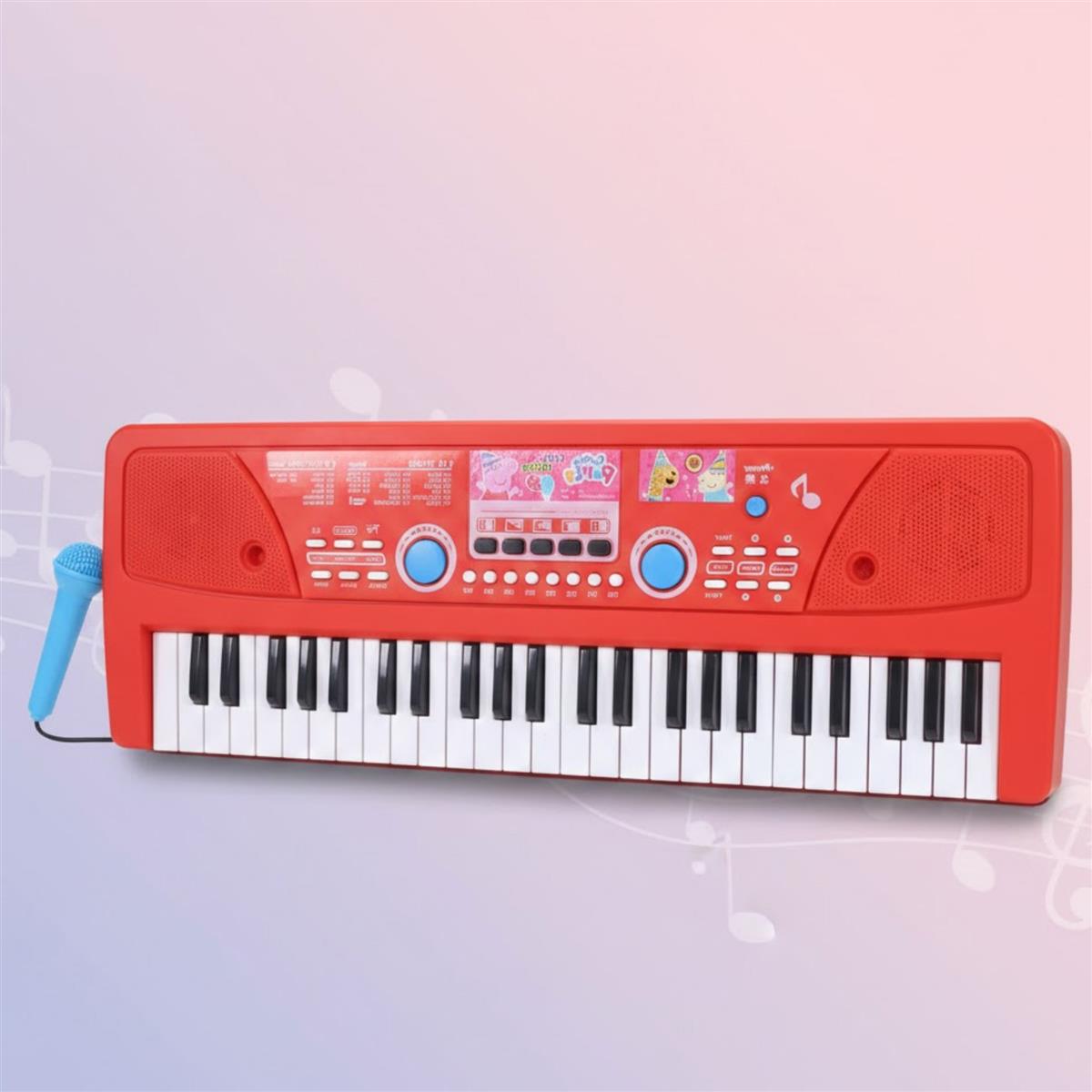 Hasbro Peppa Pig 61-Key Digital Keyboard Piano for Kids - Musical Learning Toy with Microphone, 8 Instrument Sounds, 16 Rhythms, USB & Battery Powered - Pink (KD-500)