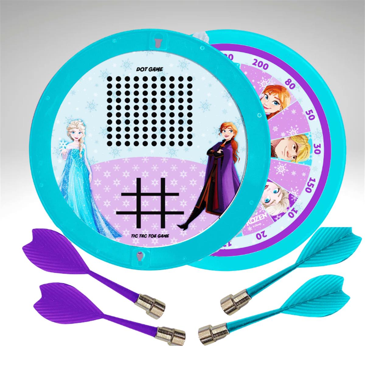 Kriiddaank Frozen 2-in-1 Double Fun Dartboard & Ludo Game for Kids - Safe Indoor Wall Target Shooting Game, Durable MDF Board, Ideal Birthday Gift for Boys & Girls 3+ Years (Multicolor)