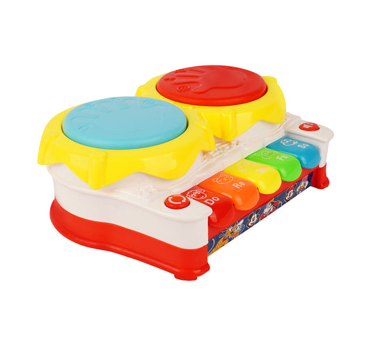 Kriiddaank  Piano Drum MickeyMini piano drum playset for toddlersInteractive drum and piano toy with lightsElectronic drum and piano keyboard toyKids’ piano drum musical toyMusical Toy