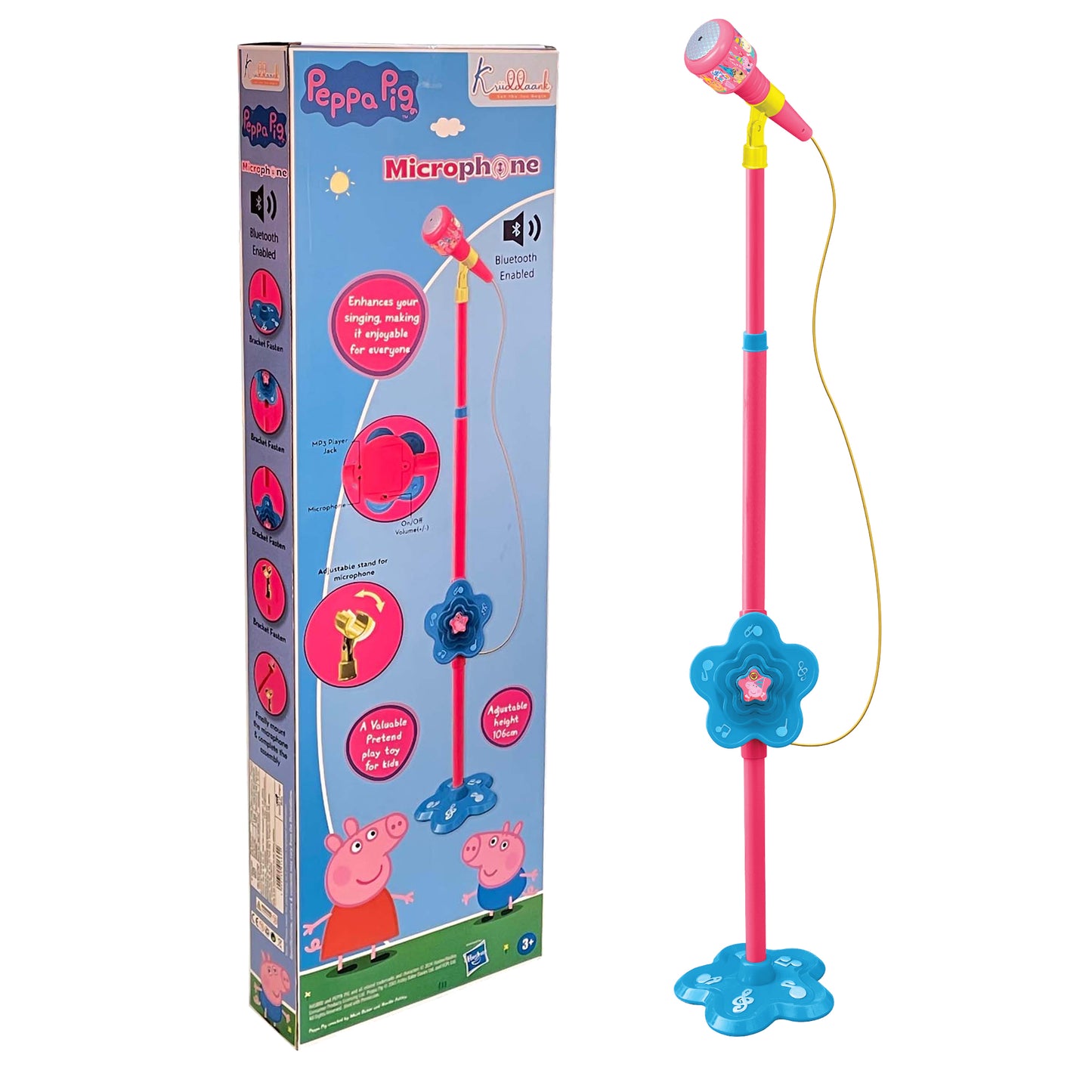 Kriiddaank Microphone-PeppaPigThemeByHasbroPeppa Pig Singing & Performance MicPeppa Pig Wireless Karaoke MicPeppa Pig Light-Up MicrophoneBest Peppa Pig Toy 2025Fun Peppa Pig Music Play Set