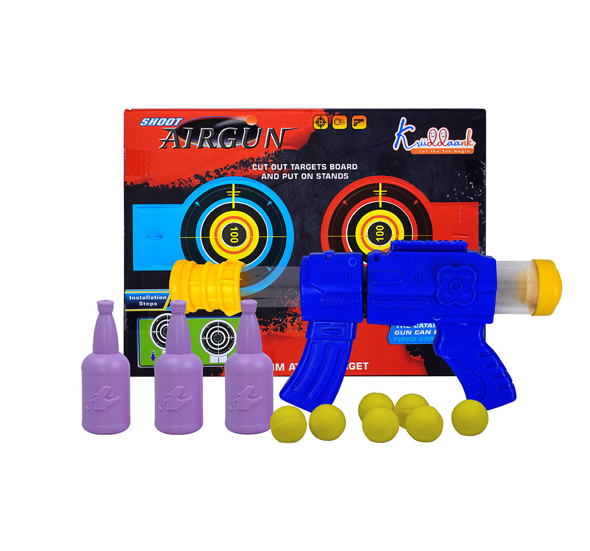 Kriiddaank SoftBallGunSB-100510Safe Foam Dart Gun ToyBest Soft Ball Gun for ChildrenAir-Powered Soft Ball ShooterFun Target Shooting Toy for KidsToy Gun with Foam Bal