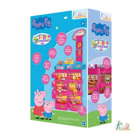 Kriiddaank SupermarketSet-PeppaPigThemeByHasbroPeppa Pig Grocery Store ToyPeppa Pig Shopping Playset for KidsPeppa Pig Supermarket Role Play ToyPeppa Pig Shopping Cart & Supermarket SetPeppa Pig Shopping Game for Toddlers