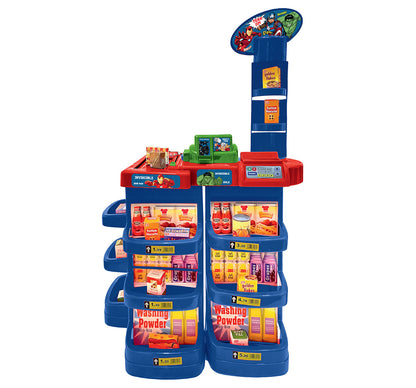Kriiddaank SupermarketSet-AvengersThemeSMS-100520ByMarvelAvengers Supermarket PlaysetPretend Play Supermarket KitSupermarket Checkout Counter ToyShopping Cart & Grocery Set for KidsAvengers Toy Cashier Set