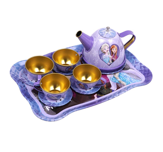 Kriiddaank Children'sTeaset-FrozenThemeTIN-100670ByDisneyElsa & Anna Tea Set for GirlsDisney Princess Tea Party SetMagical Frozen Tea Party KitElsa & Anna Tea Party KitFrozen Castle Tea Party Play Set