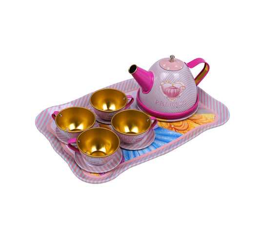 Kriiddaank Children'sTeaset-PrincessThemeTIN-100670ByDisneyDisney Royal Tea Party SetPortable Disney Tea Set for PlaytimeFantasy-Themed Tea Set for GirlsPrincess Birthday Gift Tea SetElegant Tea Party Set for Girls