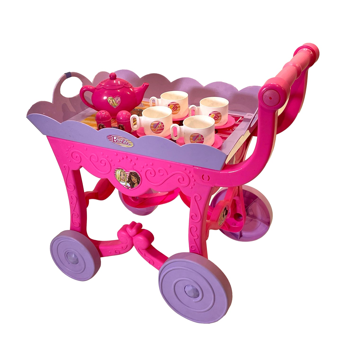 Kriiddaank TeaTrolleySet-BarbieThemeByMattelBarbie Tea Trolley SetBarbie Theme Tea Cart PlaysetBarbie Pretend Play Tea SetBarbie-themed tea cart with cups & accessoriesPortable Barbie tea trolley toy for pretend play