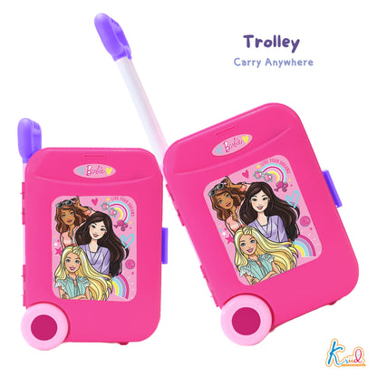 Kriiddaank TrolleyKitchenSet-BarbieThemeByMattelPortable Kitchen Playset with TrolleyKids Cooking Toy with UtensilsChef Playset for Boys & GirlsBarbie-Themed Role Play SetImaginative Play for Toddlers