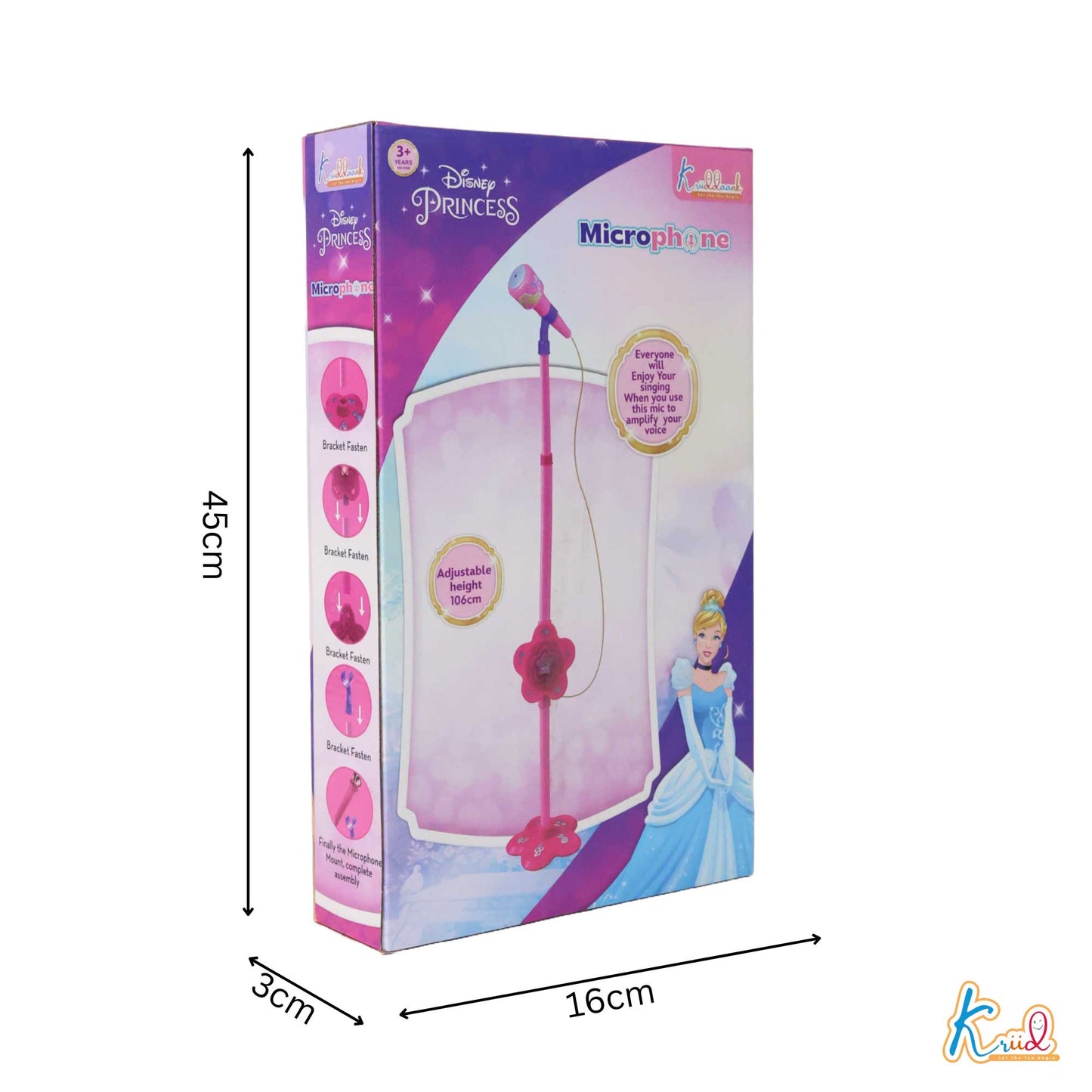 Kriiddaank Microphone-PrincessThemeByDisneyKids Singing MicrophonePortable Karaoke Mic for KidsKaraoke Set for KidsInteractive Microphone ToyMagical Princess Microphone