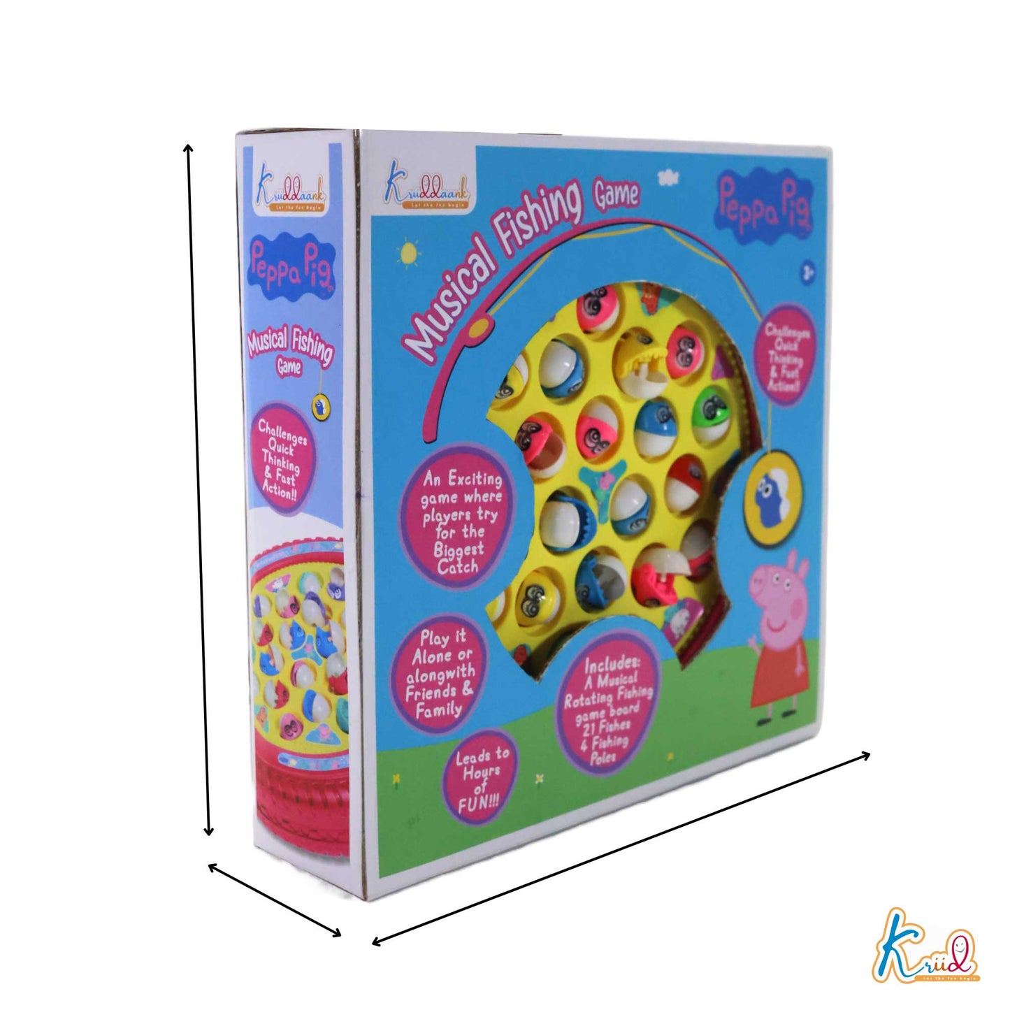 Kriiddaank  Musical Fishing Game- PeppaUnderwater Adventure Toy PeppaFish Catching GameBattery-Powered Fishing GameSea Animal ToyWater-Themed Educational Toy