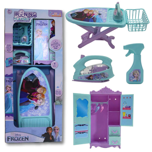 Kriiddaank IronPlayset-FrozenThemeByDisneyDisney Frozen Toy SetKids Ironing PlaysetPortable Ironing PlaysetFrozen Elsa & Anna ToyPretend Play Household Toy