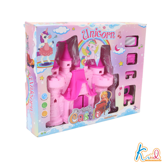 Kriiddaank CASSTLEDOLLRoyal Castle Playset for GirlsMagical Castle DollhouseDream Castle Doll SetPortable Castle Doll PlaysetCastle Playset for Kids