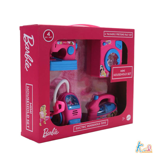 Kriiddaank Household(4pc)-BarbieThemeByMattelBarbie Kitchen & Home SetBarbie Kitchen PlaysetBarbie-Themed Household ItemsMattel Barbie Home SetTrendy Barbie-themed home accessories for kids