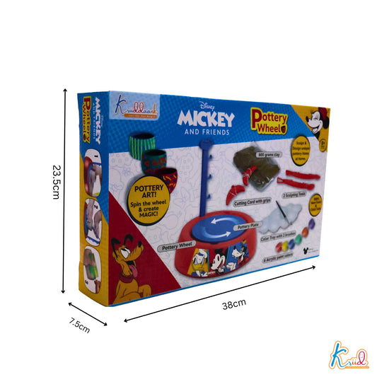 Kriiddaank  Pottery Wheel Mickey 8Y+Mickey Pottery SetDisney Mickey Modeling SetMickey Clay Sculpting KitMickey Wheel For ClayMickey Themed Art & Craft Kit