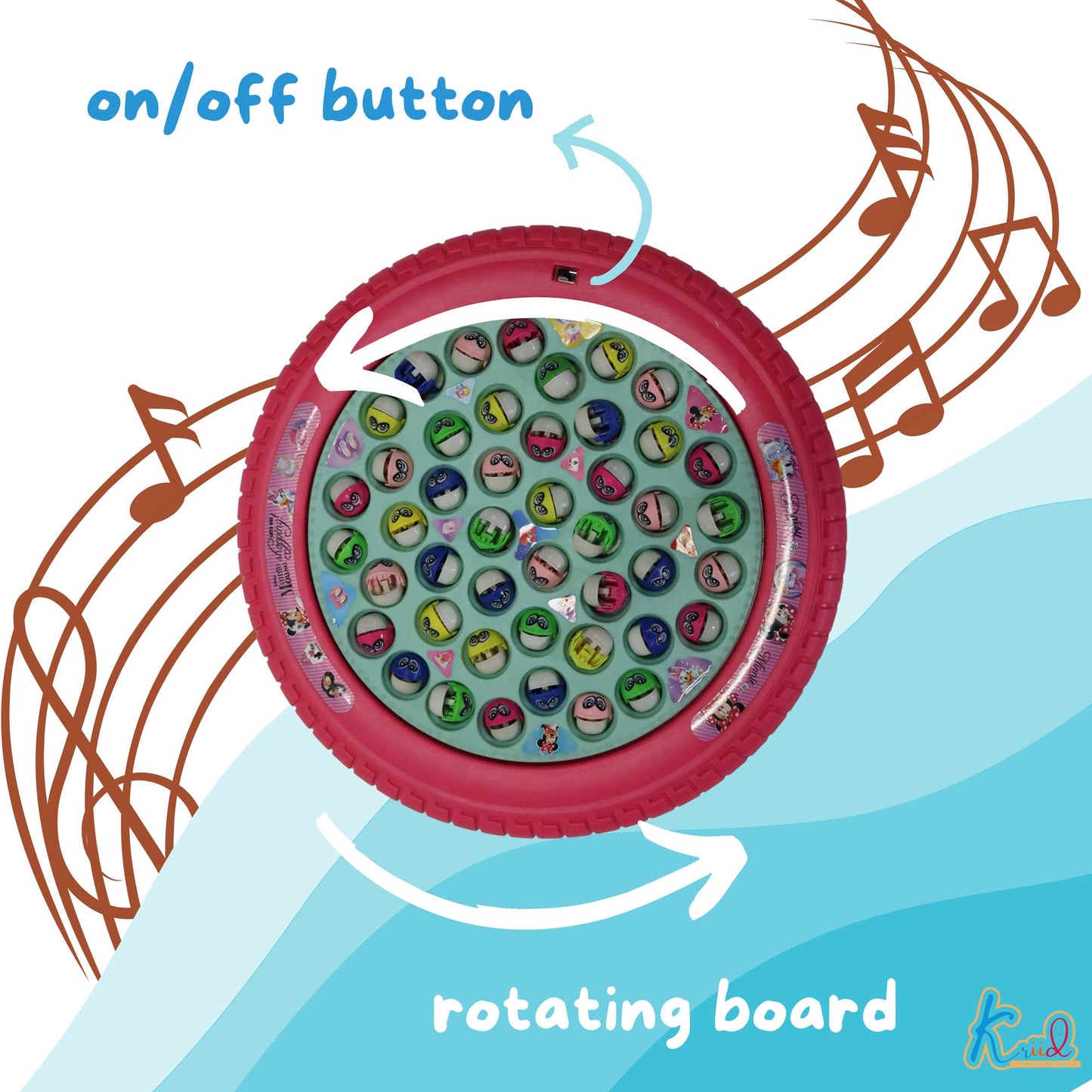 Kriiddaank  Musical Fishing Game B- MinnieElectronic Fishing Minnie ToyOcean Theme ToyElectronic Fishing ToyChildren’s GameInteractive Toy